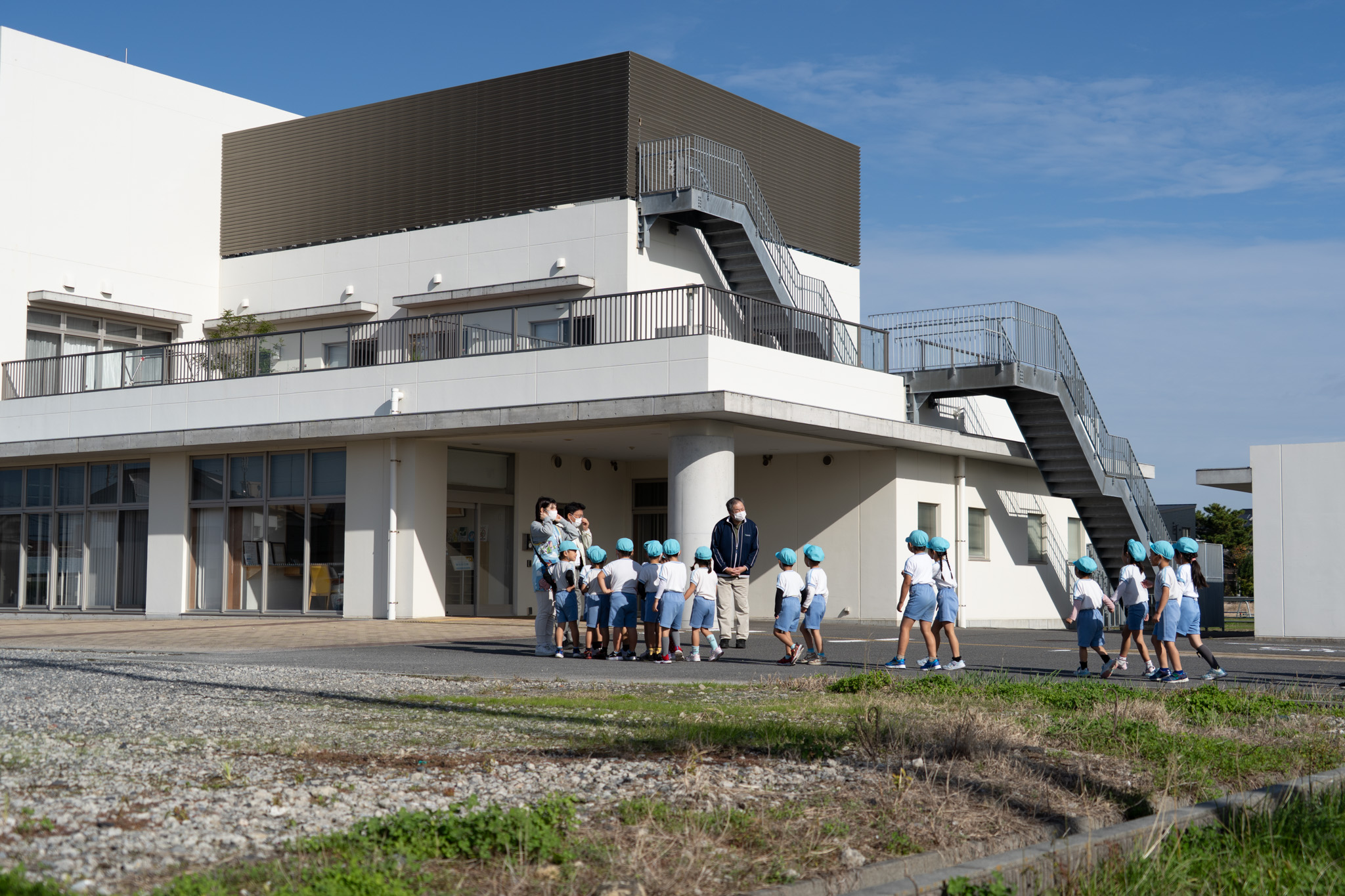 徒歩避難訓練の様子